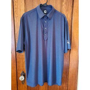FootJoy Men's Newport Beach Club Blue Golf Polo Shirt Size L